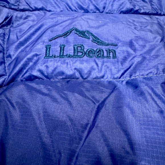 L.L. Bean DownTek Puffer Jacket Women L Blue Hooded Pertex Goose Down EUC - Picture 5 of 9